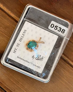 Mount St. Helens Emerald Pendant By Parléb Oval Gemstone thumbnail 1