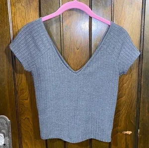 Forever21 Gray Crop Top thumbnail 1
