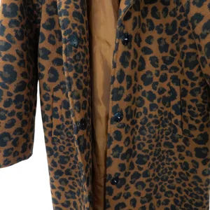 A New Day Leopard Print Long Peacoat Casual Jacket Small Animal Print Oversized thumbnail 6