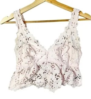 Aerie Light‎ Pale Pink Unpadded Lace Bralette M thumbnail 1