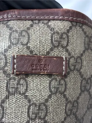 Authentic Gucci GG Supreme Monogram Coated Canvas Brown Leather Large Tote Bag thumbnail 10