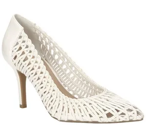 NWT INC International Concepts Zitah Woven Pointed Toe Pumps White Woven 9M thumbnail 1