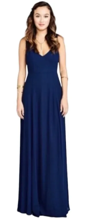 Show Me Your Mumu Maxi V-neck Navy‎ Blue Formal Dress Size XS Brand New thumbnail 1