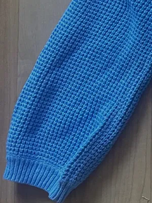 PACSUN L.A. Hearts waffle knit crop sweater Light Blue Cozy Preppy XS Casual thumbnail 5