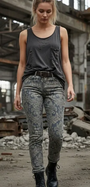 7 For All Mankind Size 29 Floral Metallic Brocade Textured Denim Jeans thumbnail 1