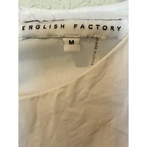 English Factory White Ruffle Tiered Mini Dress Size M Coastal Preppy thumbnail 3