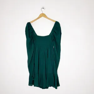 Abercrombie & Fitch Green Ruched Babydoll Mini Dress Small Tall thumbnail 3