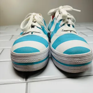 Keds X Kate Spade Cabana Stripe Platform Sneakers Women 7 White‎ Blue Nautical thumbnail 13
