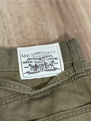 Levis Premium XL Straight Olive Green Baggy Wide Leg‎ Pants W26 L29 Y2K thumbnail 9