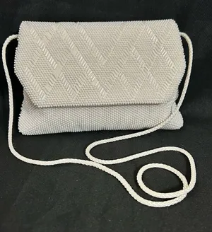 Beaded Evening Crossbody Shoulder Bag White thumbnail 1