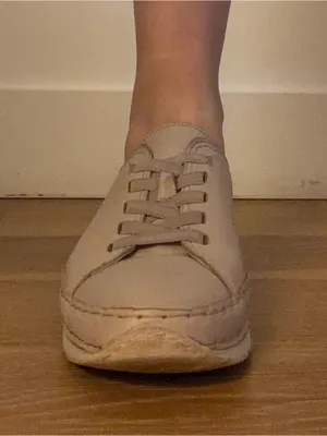 Women's Casual Leather Sneakers - Nude Beige thumbnail 8