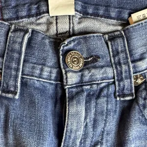 True Religion Medium Blue Cuffed Denim Straight Leg Jeans thumbnail 5