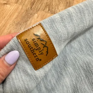 Simply Southern | Women's Grey Heather Lavender Corduroy Pullover Quarter Zip, L thumbnail 6