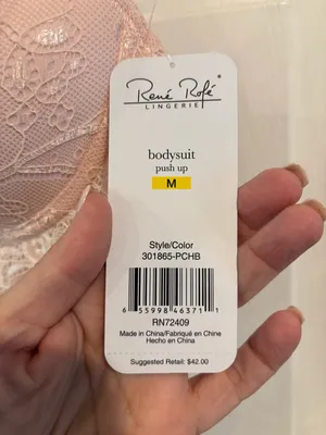 NWT Lace Push-Up Bodysuit in Blush Pink thumbnail 6