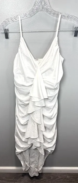 Abercrombie & Fitch Women’s White Draped Ruched Dress Size Small‎ thumbnail 1