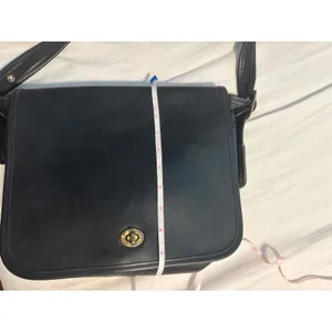 Coach Vintage Leather Crossbody Messenger Bag Black Turnlock Gold Hardware thumbnail 4