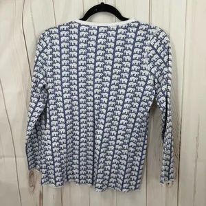 Roller Rabbit Women’s Small Blue Elephant Patterned Pajama Top thumbnail 3