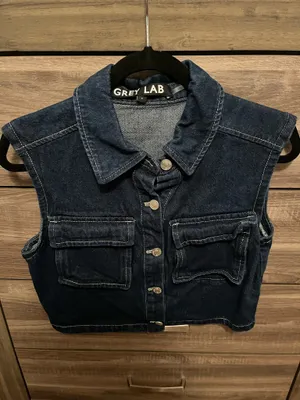 Grey Lab Denim Vest and Pleat Skirt thumbnail 5