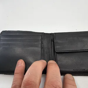 Coach Black Signature Coated Canvas Wallet thumbnail 3
