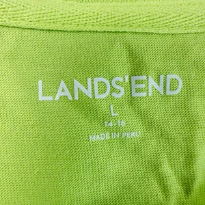 Lands End Womens Large 14-16 Lime Green Supima Cotton Short Sleeve Crewneck Tee thumbnail 3
