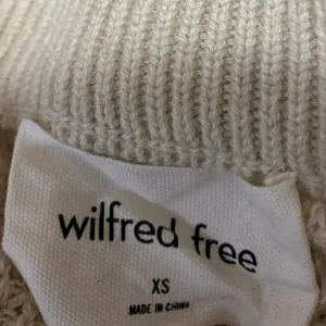 Aritzia Wilfred Cream Wool Waffle Knit Mock Neck Long Sleeve Sweater Top Size XS thumbnail 3
