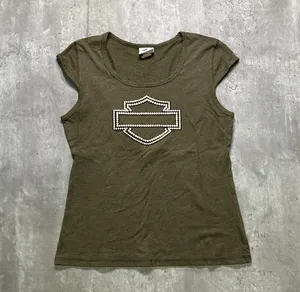 Harley Davidson Y2k Wisconsin Top Green thumbnail 1