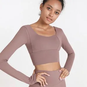 New mauve crop top long sleeve size 6 never worn thumbnail 1