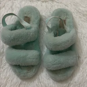 UGG Fluff Yeah Slides Fluffy Mint Green Slippers thumbnail 1