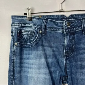 Vigoss Dark‎ Wash Mid Rise The Chelsea Boot Bootcut Jeans 11/12 thumbnail 3