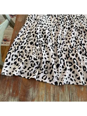 Savanna Jane Mini Dress 2X Beige Black Leopard Floral Multicolor Embroidery Boho thumbnail 4
