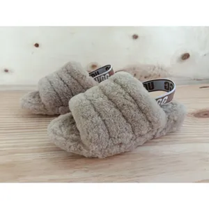 UGG Fluff Yeah Slide Slippers Taupe Sand Size EU 36 US 5 W Great Condition thumbnail 2
