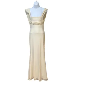 Beginning Boutique Beverley Cream Mesh Maxi Dress Open Back US 6 AU 10 DJ-22-002 thumbnail 3