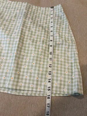 Light green gingham mini skirt Size 0 thumbnail 3