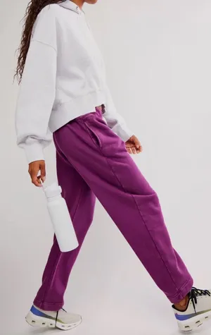 NWT Free People Movement Final‎ Call Pants/Deep Mulberry Medium thumbnail 1