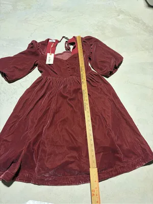 In loom NWT Velvet Desert rose Puff Sleeve mini Dress small MSRP$69 thumbnail 5