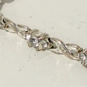 SC CH Signed Clear‎ CZ Silver Tone Tennis Bracelet Jewelry thumbnail 2