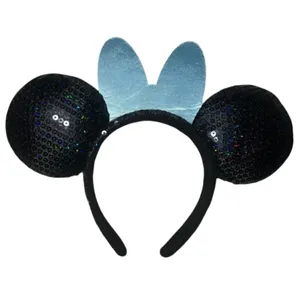 Disney Minnie Mouse Sequined Ear Headband with Jeweled Bow Disneyland 60th Anniversary thumbnail 2