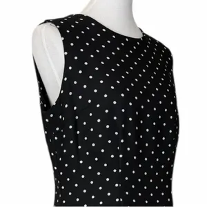 SAG Harbour Y2K Black Polka Dot Sleeveless Sheath Dress Knee Length Size 14 thumbnail 7