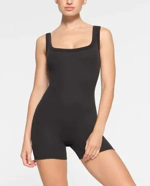 Skims cotton rib onesie Color soot thumbnail 1
