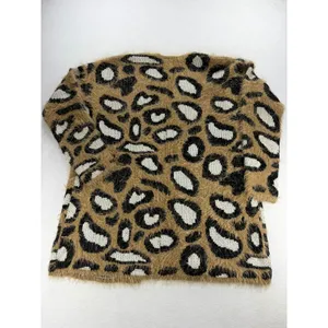 Show Me Your Mumu Mellow Cozi Cardi Golden Ears Leopard Fuzzy Cardigan Medium thumbnail 5