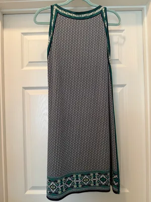 Sleeveless Teal and Black Patterned Women’s Dress thumbnail 2