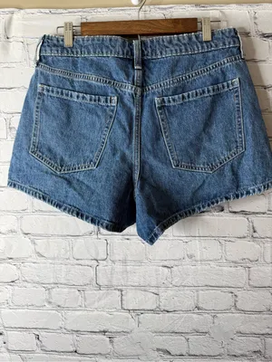 Hollister Blue Denim Women's Embroidered Shorts size 10 thumbnail 4