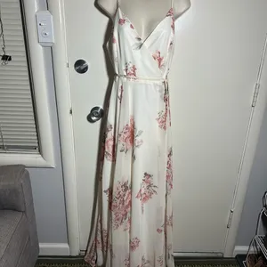 Lulu's White and Pink Floral Maxi Dress thumbnail 8