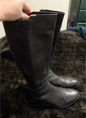 Cole Haan Rockland Boots Black SZ 9 B tall riding motorcycle equestrian thumbnail 1
