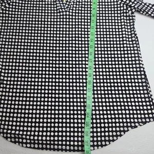 Anne Klein NWT Womens Polka Dot Split Neck Long Sleeve Blouse Black White Size M thumbnail 9