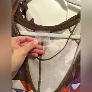 NWOT Free People Movement Hot Shot Long Sleeve Printed Onesie - Delta Geo Combo thumbnail 10