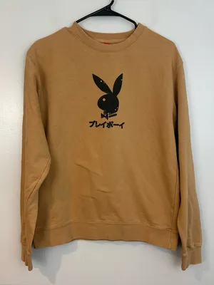 Playboy Club Tokyo, Japan Tan/Brown Crewneck Sweatshirt Pullover Size Medium thumbnail 1