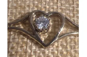 Vintage Gold Tone Clamper Bracelet Open Heart Clear Crystal Hinged Estate 6.5" thumbnail 3