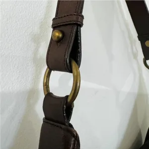 Ralph Lauren brown leather woven Y2K small shoulder bag thumbnail 5