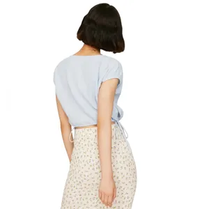 Sky Blue Women's Crop Top thumbnail 4